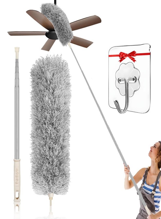 Fuelbyte Fan Cleaning Duster with Long Extendable Handle for Ceiling Fan | Microfiber Duster for Home Cleaning | Spider Web Cleaner Brush | Ceiling Fan Cleaner | Dusting Stick for Home Cleaning - Image 1